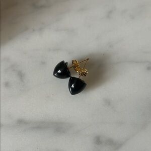 Onyx pyramid point spike earrings